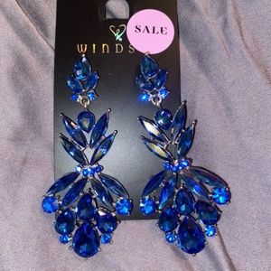 formal blue earrings